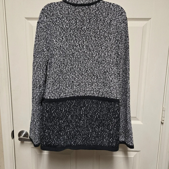 KARL LAGERFELD PARISColorblock Cotton-Blend Long Cardigan SzXL - Picture 9 of 14